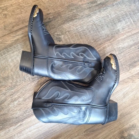 Old West Unisex Black Western Boots size 085/8.5 - Picture 6 of 12